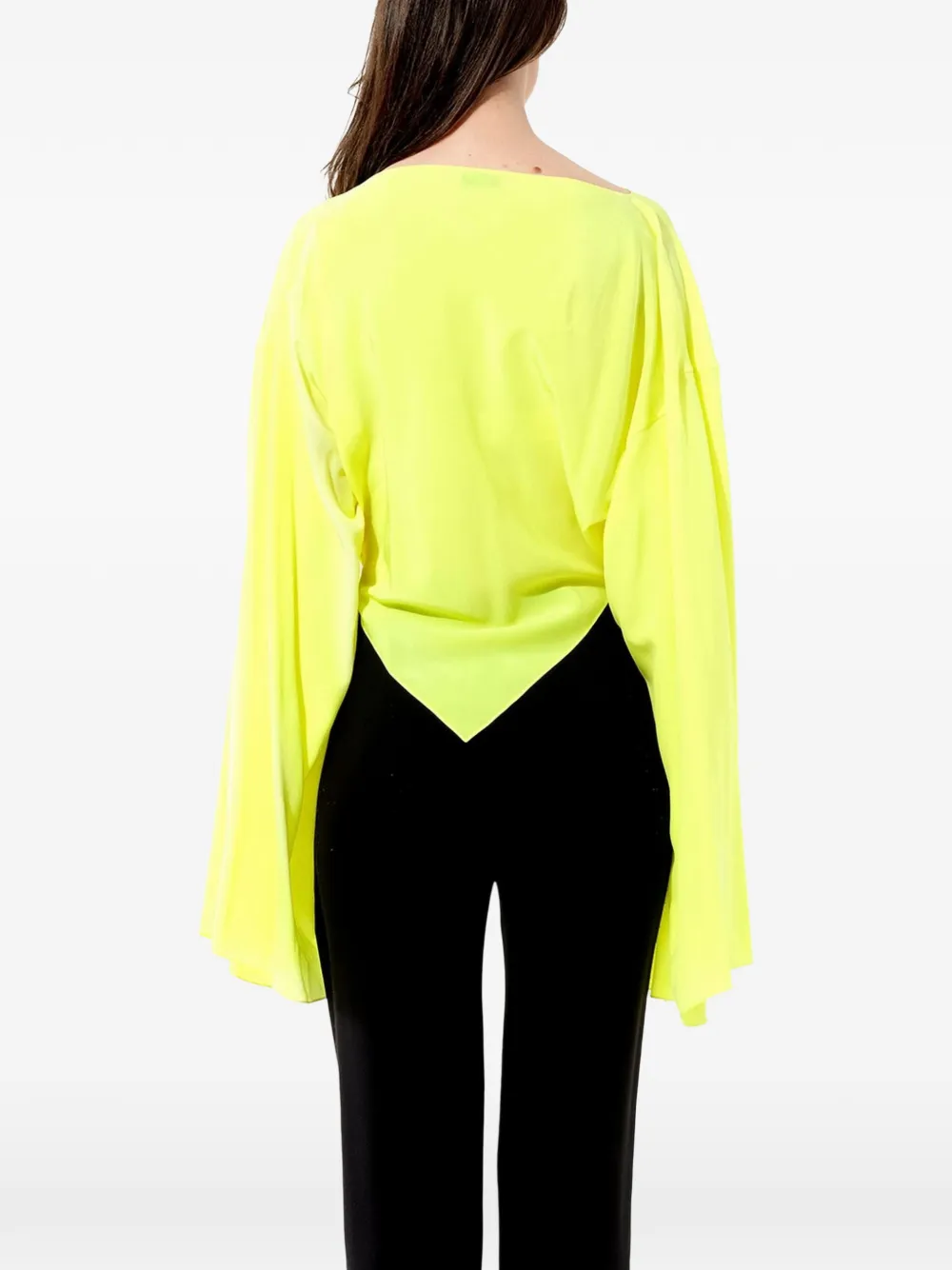 Balenciaga Crêpe top met split in de mouwen Geel