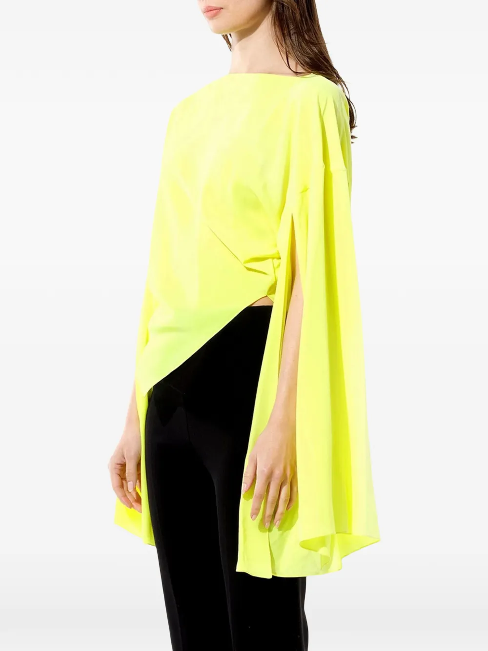 Balenciaga Crêpe top met split in de mouwen Geel