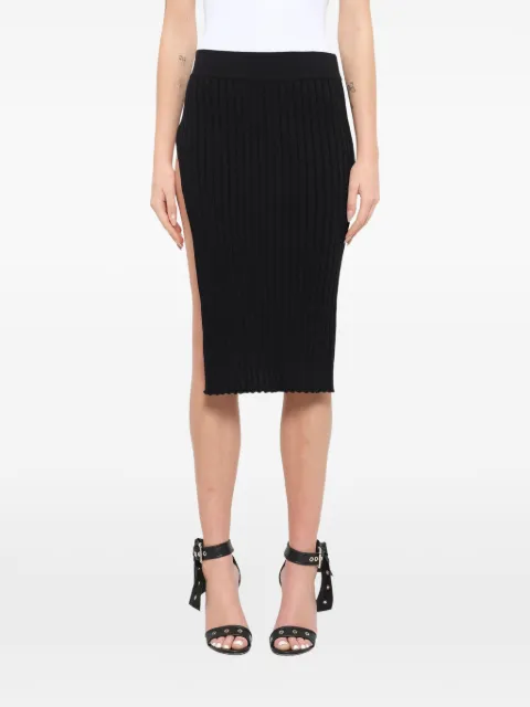 Givenchy ribbed-knit side-slit midi skirt