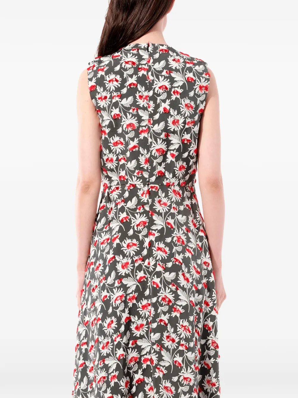 Balenciaga Mouwloze midi-jurk met bloemjacquard Grijs