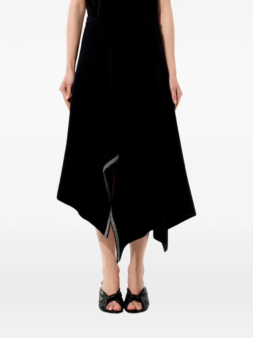 Balenciaga asymmetric chain-trim skirt - Nero