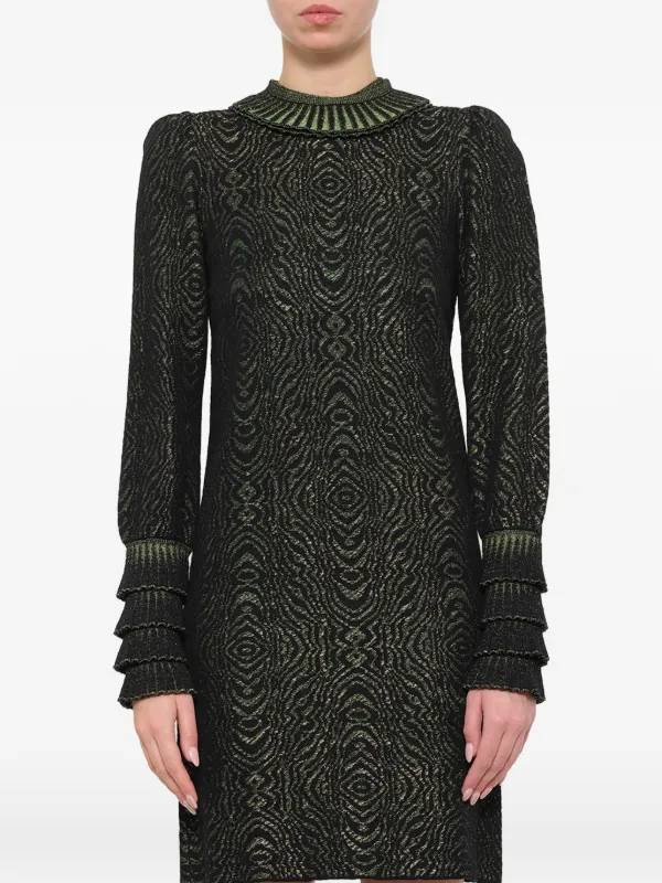 Lanvin Ruffled-trim Mini Dress in Black