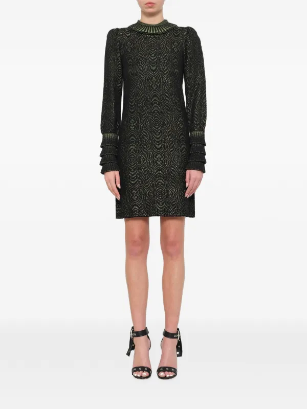 Lanvin Ruffled-trim Mini Dress in Black