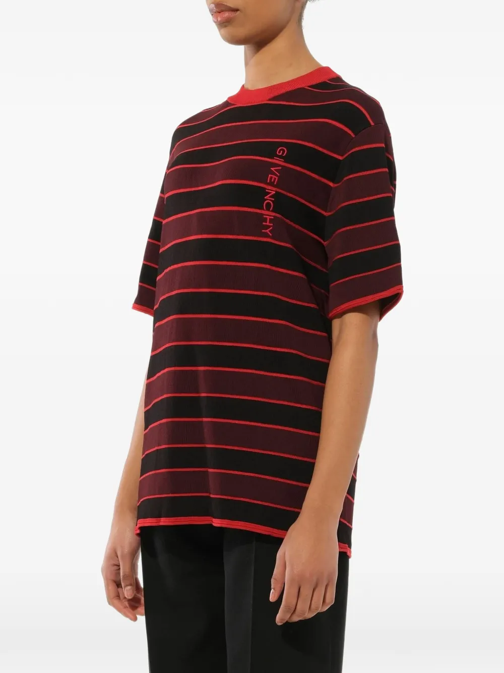  Givenchy Pull Rayé à Logo Brodé - Noir 
