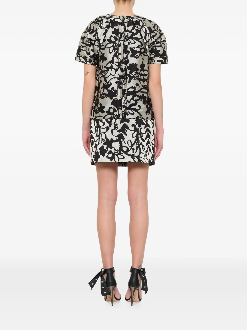 Lanvin Top met abstracte print en korte mouwen Beige