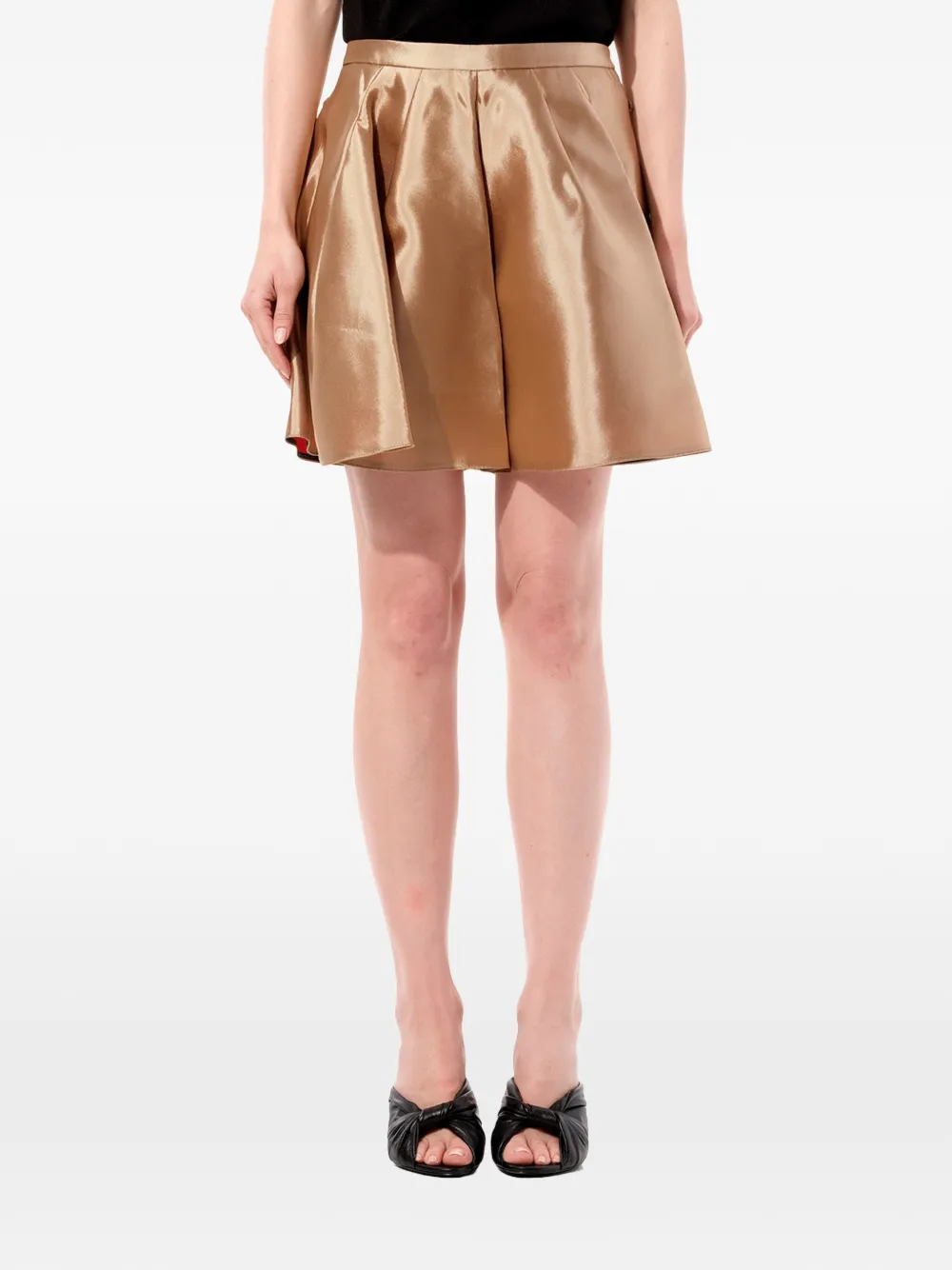 Balenciaga pleated satin-finish shorts - Marrone