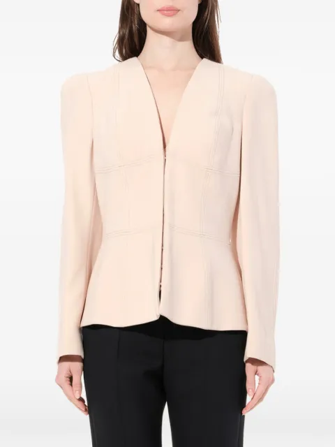 Alexander McQueen topstitched peplum-hem jacket