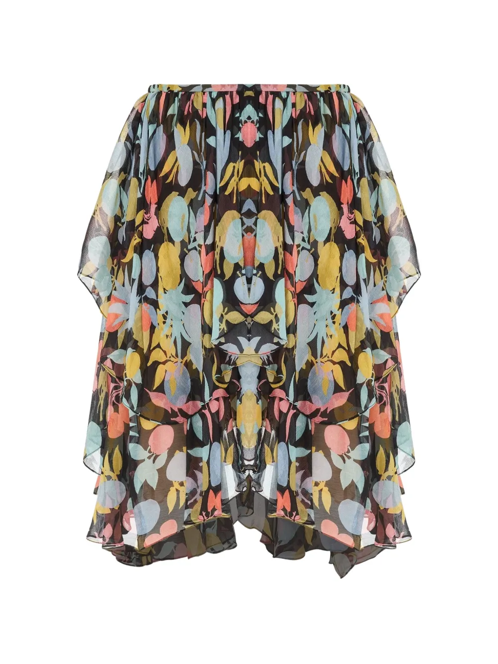 Chloé floral-print ruffled skirt - Schwarz