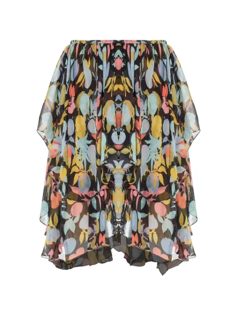 Chloé floral-print ruffled skirt