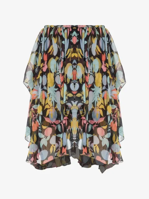 Chloé floral-print ruffled skirt