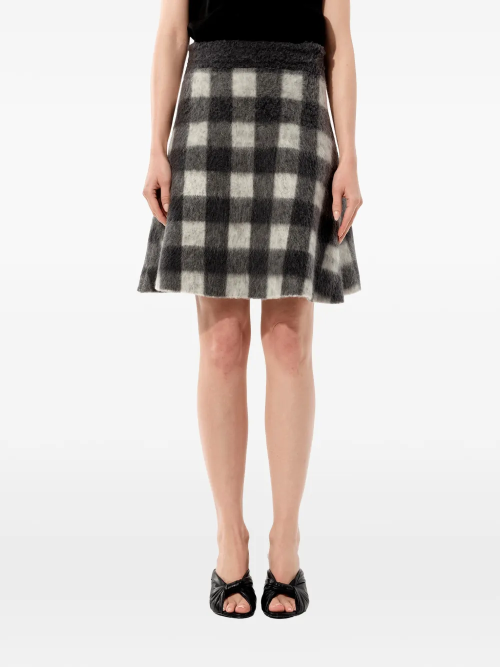 Balenciaga check brushed-finish skirt - Nero