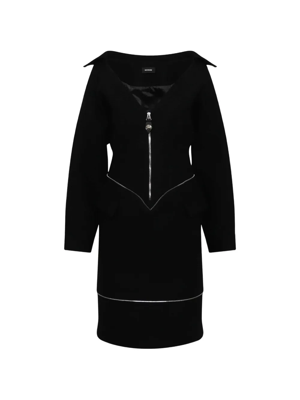 We11done off-shoulder zip-fastening dress - Nero