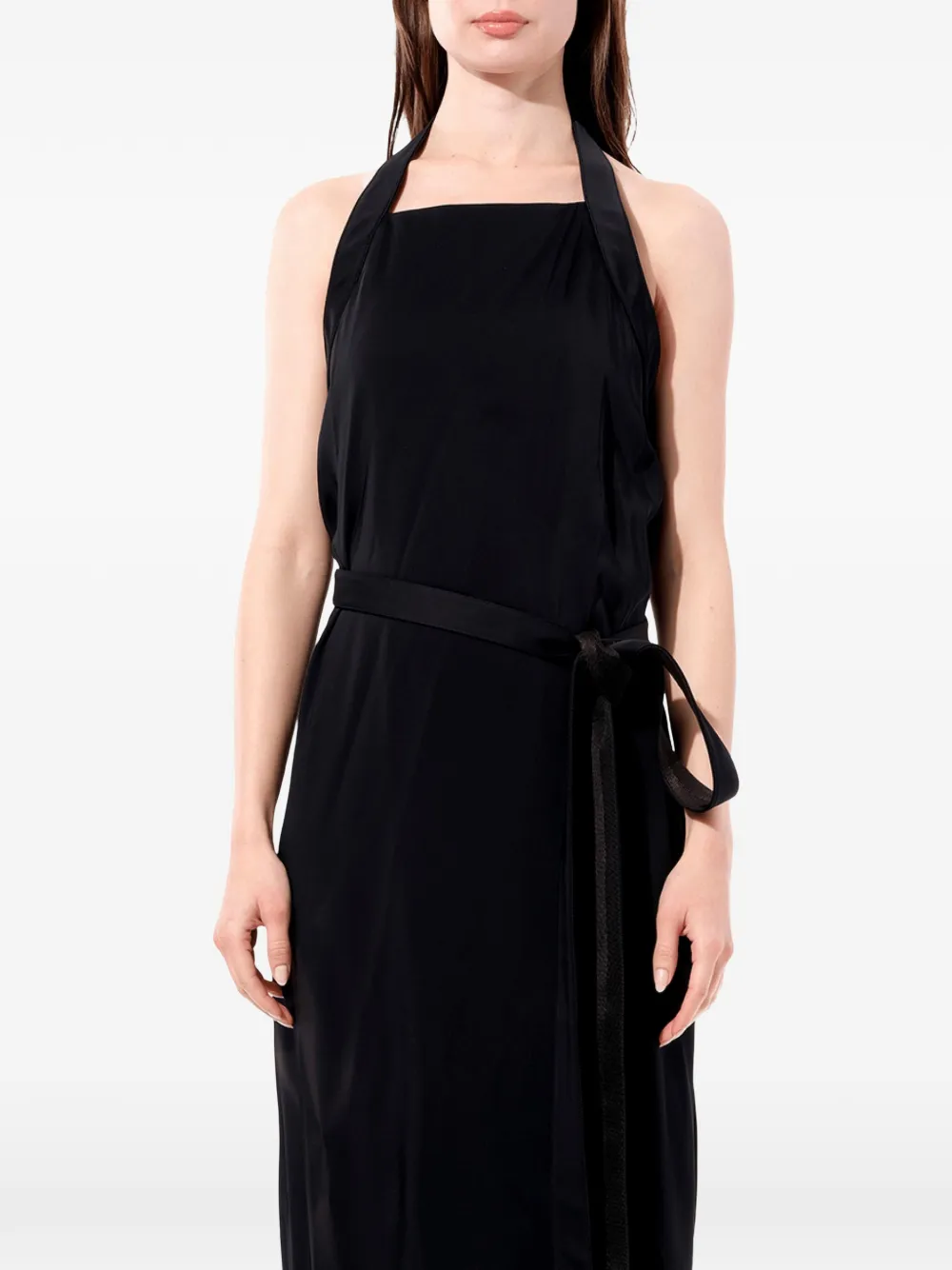 Balenciaga belted halterneck maxi dress - Nero
