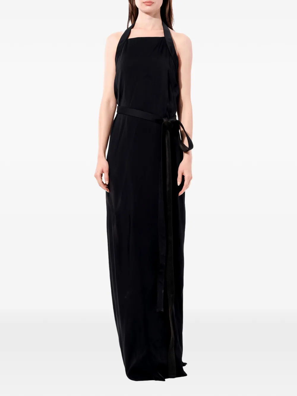 Balenciaga Maxi-halterjurk met ceintuur Zwart