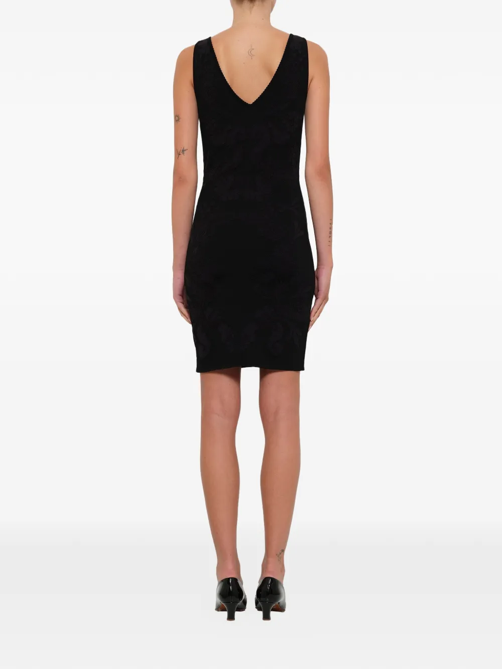  Alexander Mcqueen Abito Con Scollo A V - Nero 