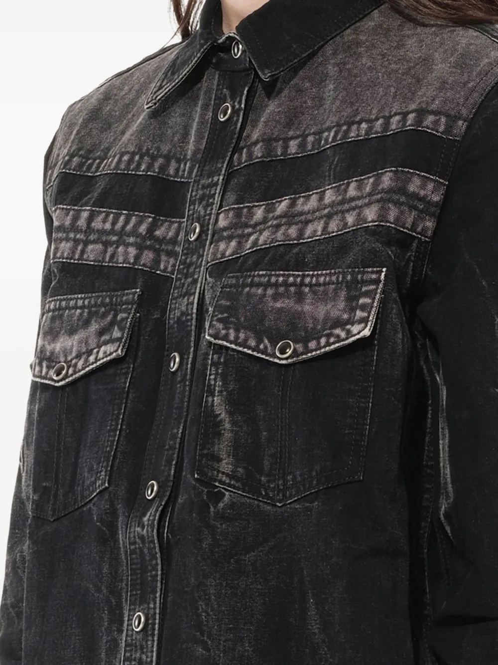 Givenchy blouse met acid wassing en borstzak Zwart