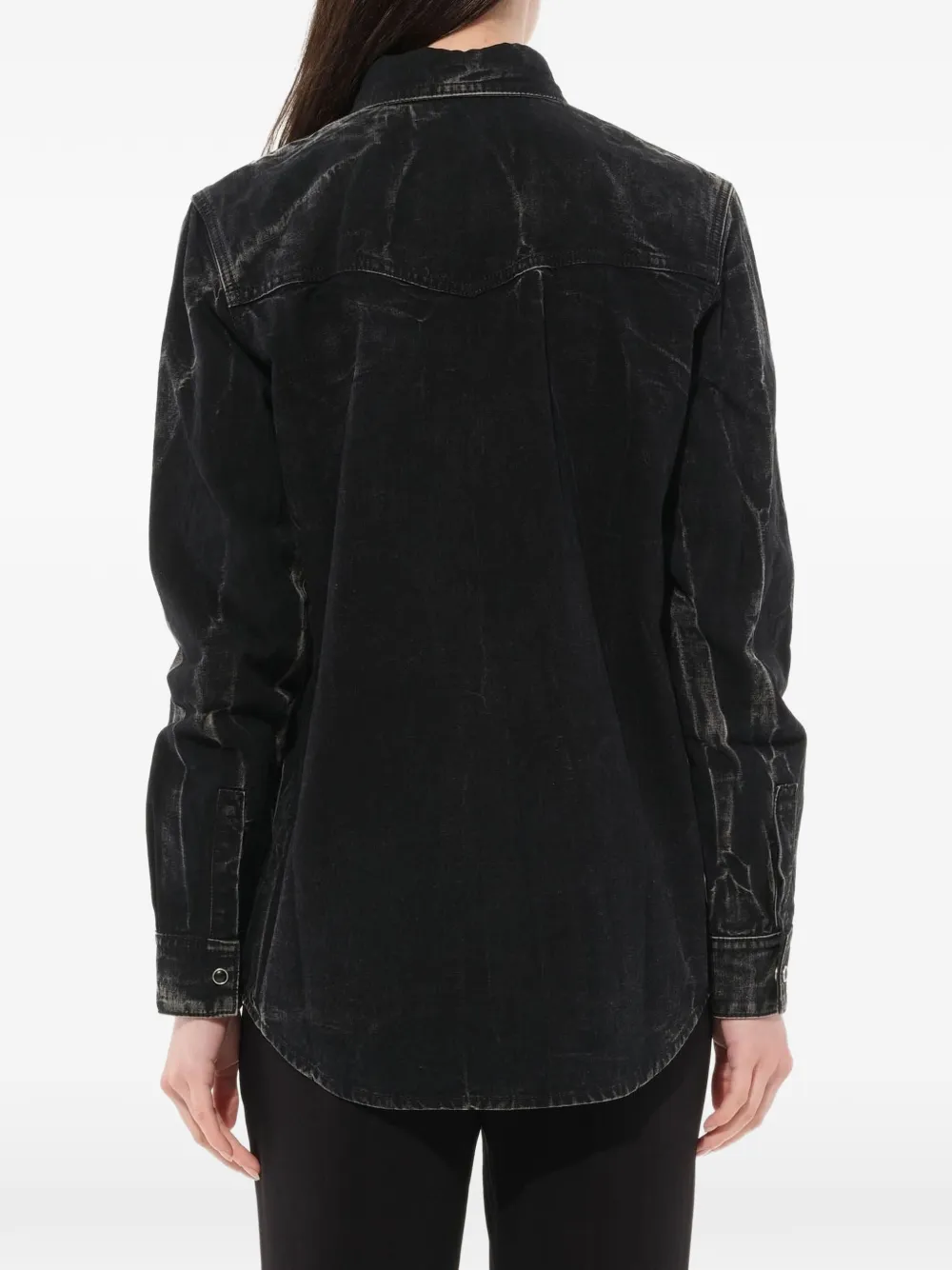 Givenchy blouse met acid wassing en borstzak Zwart