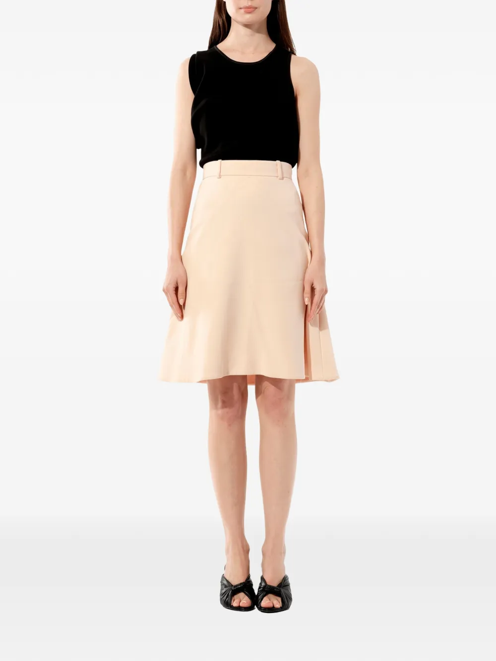 Balenciaga Midi-rok met vlakken Beige