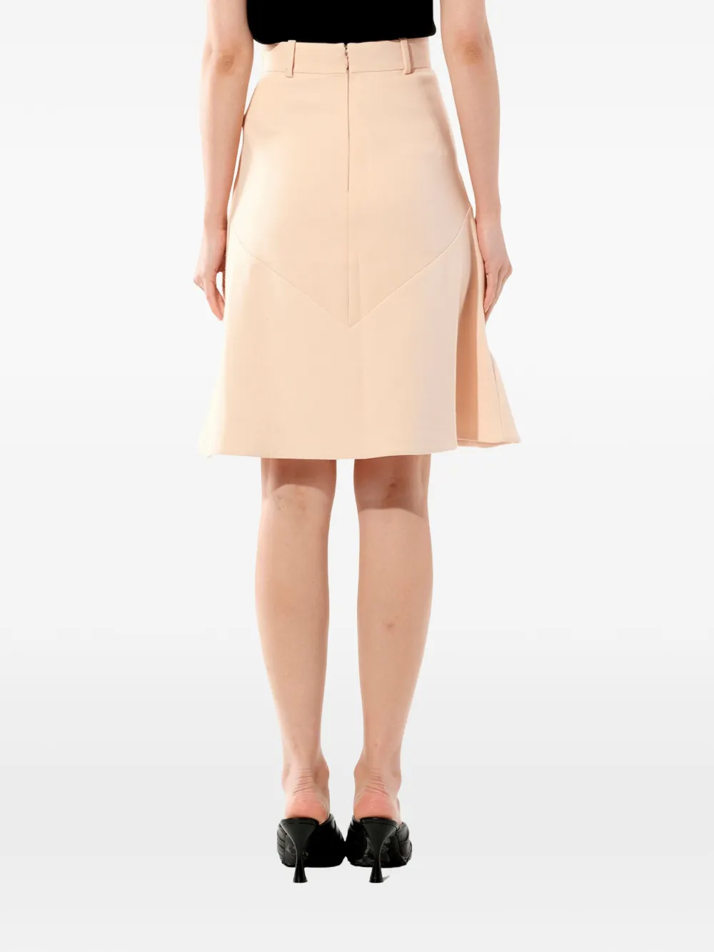 Balenciaga Midi-rok met vlakken Beige