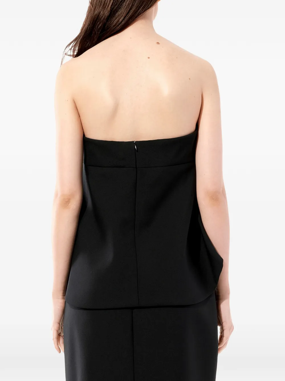 Balenciaga Swan strapless jurk met ruches Zwart