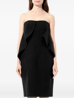 balenciaga v neck layered midi dress V-neck Layered Midi Dress
