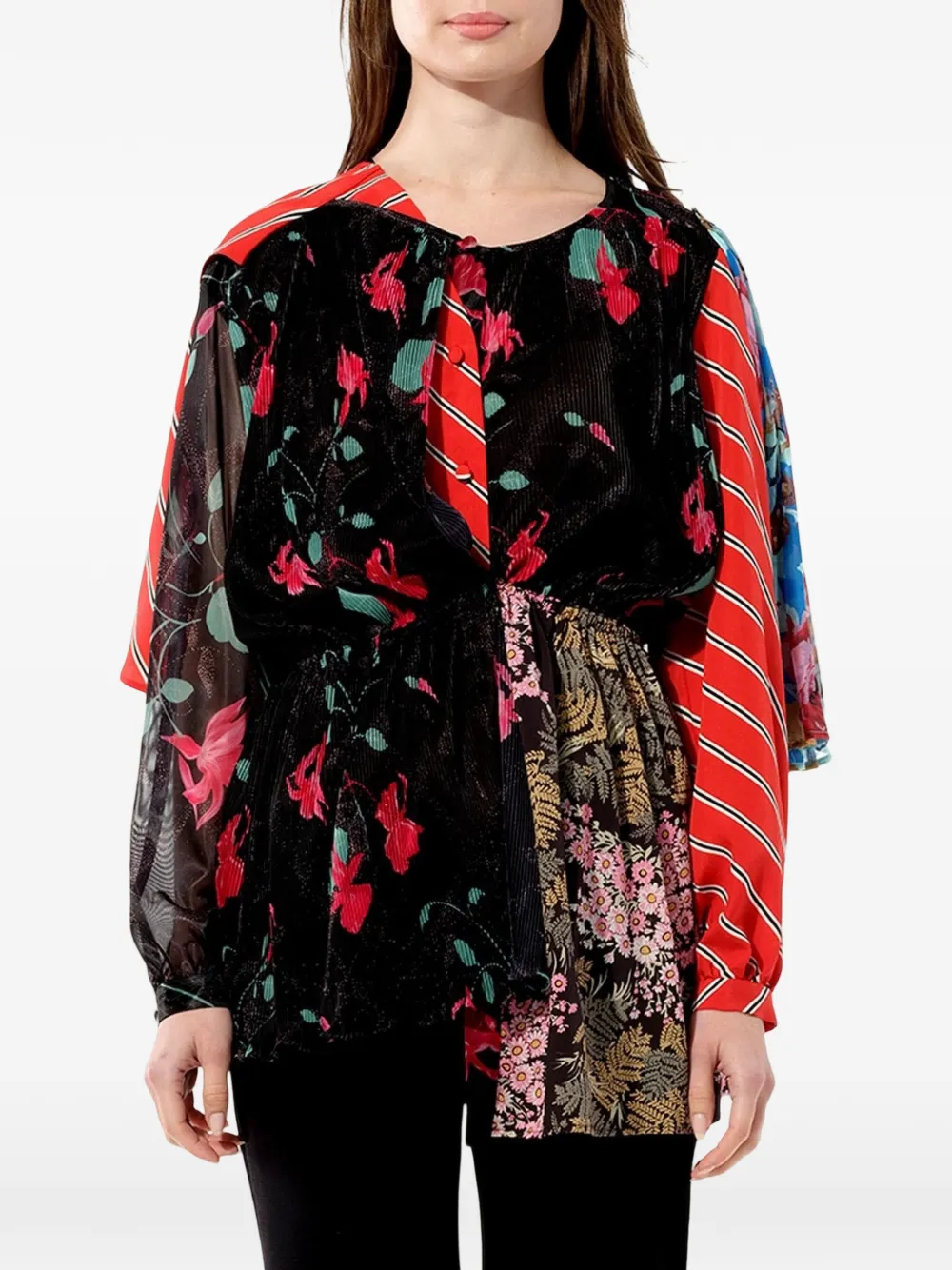 Balenciaga Kaleidoscope patchwork top - Nero