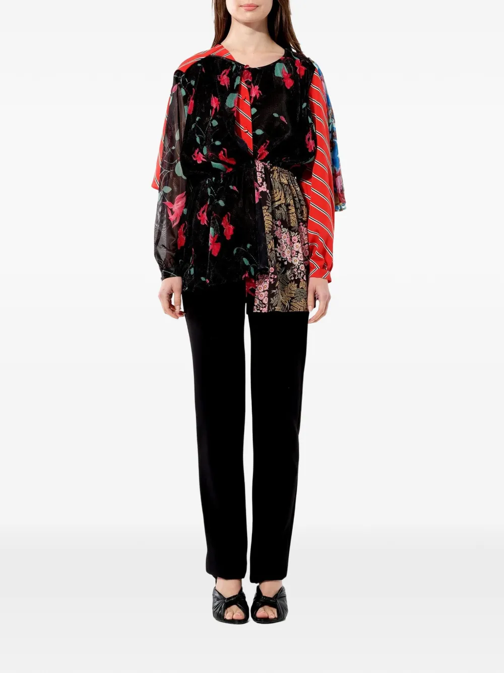 Balenciaga Kaleidoscope top met patchwork Zwart