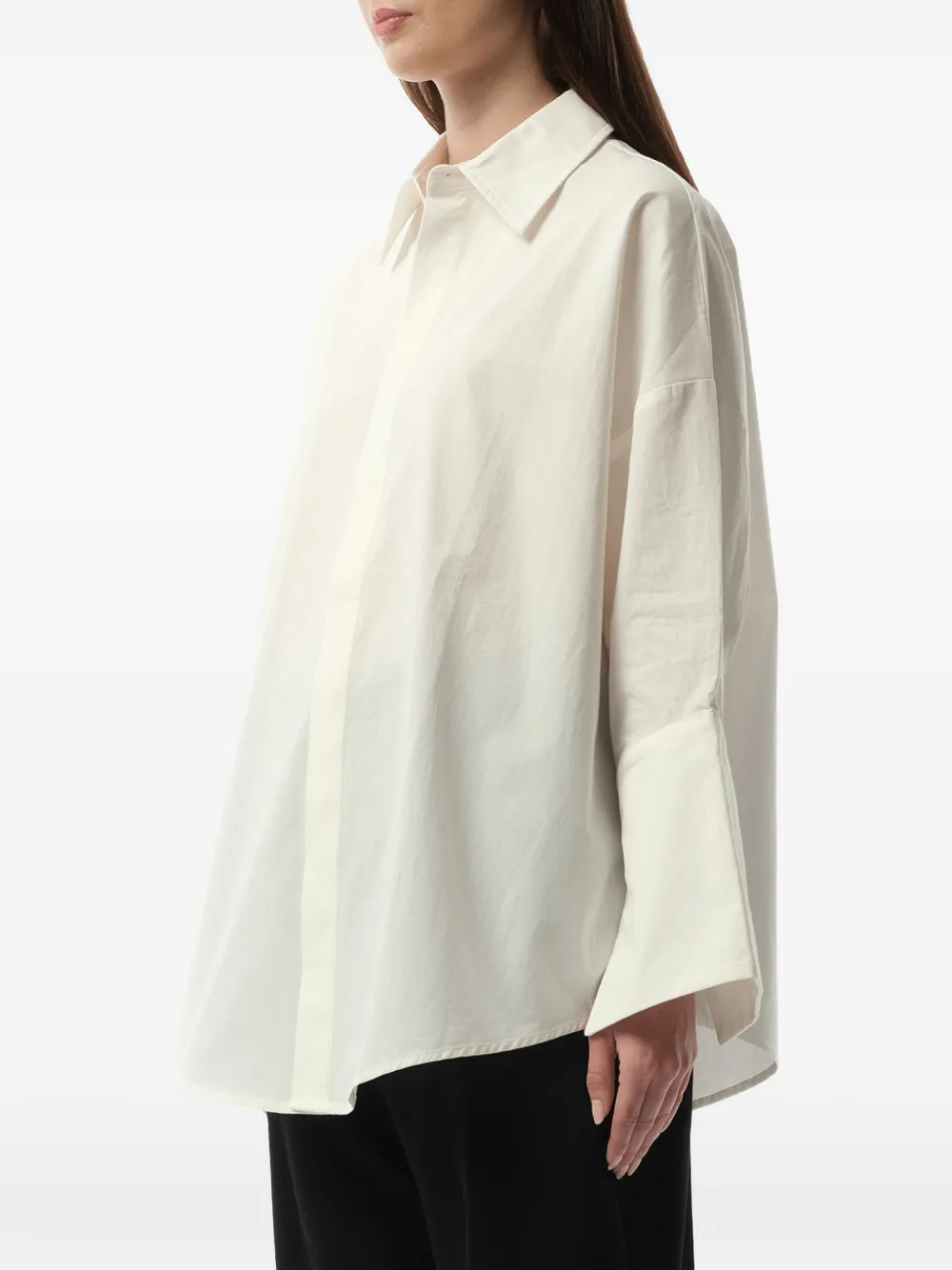 Fax Copy Express Oversized blouse met flared mouwen Wit