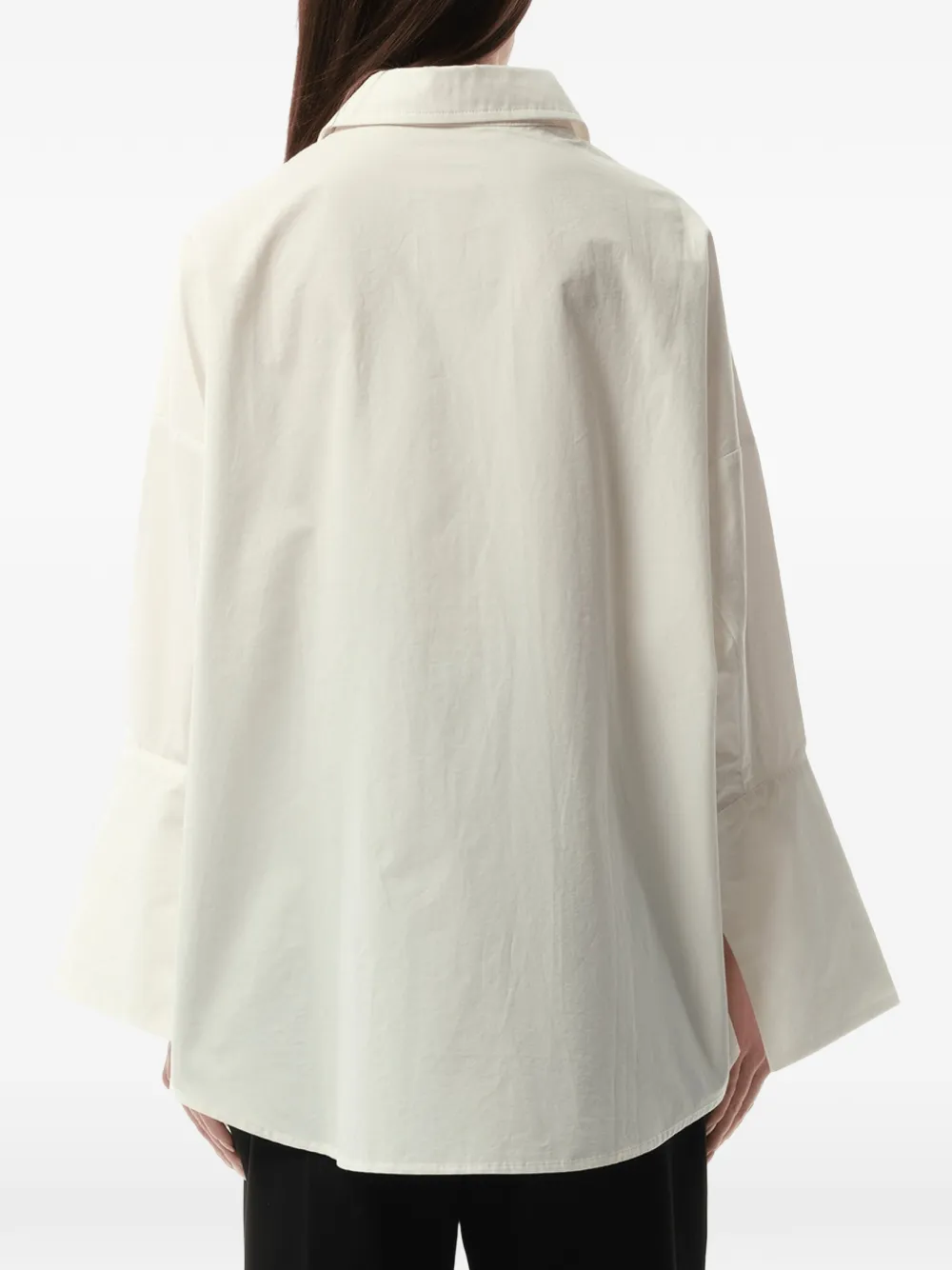 Fax Copy Express Oversized blouse met flared mouwen Wit