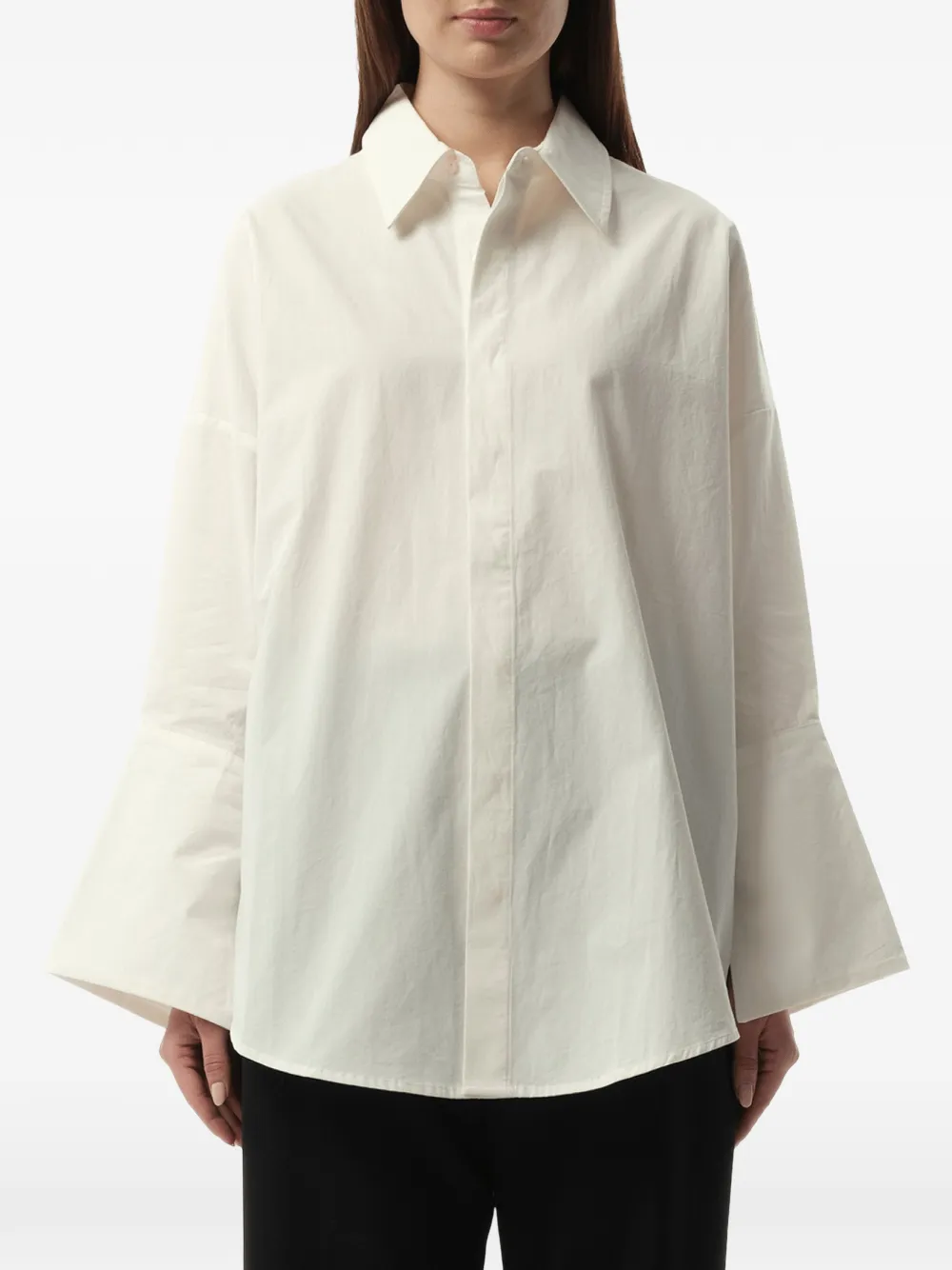 Fax Copy Express Oversized blouse met flared mouwen Wit
