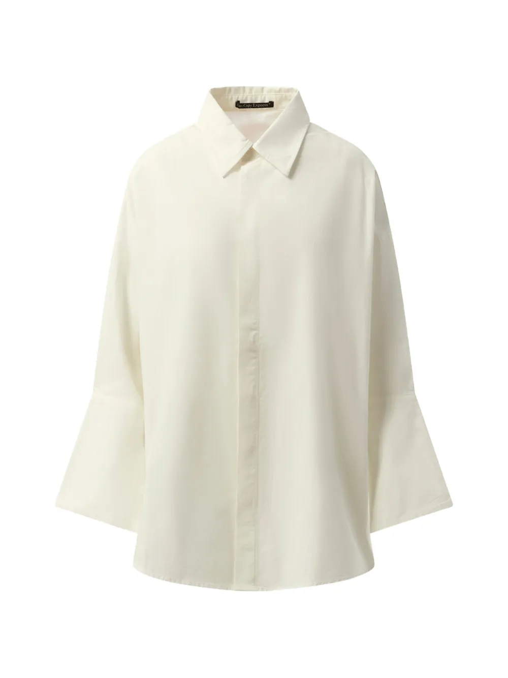 Fax Copy Express oversized flared-sleeve shirt - Bianco