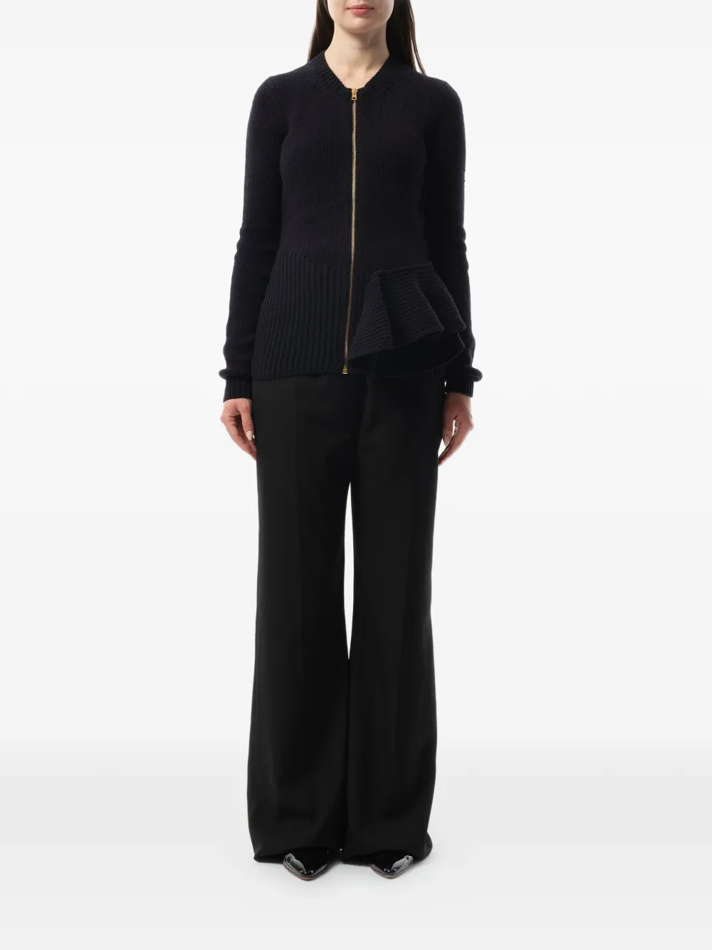 Lanvin Vest met ruches en rits Blauw