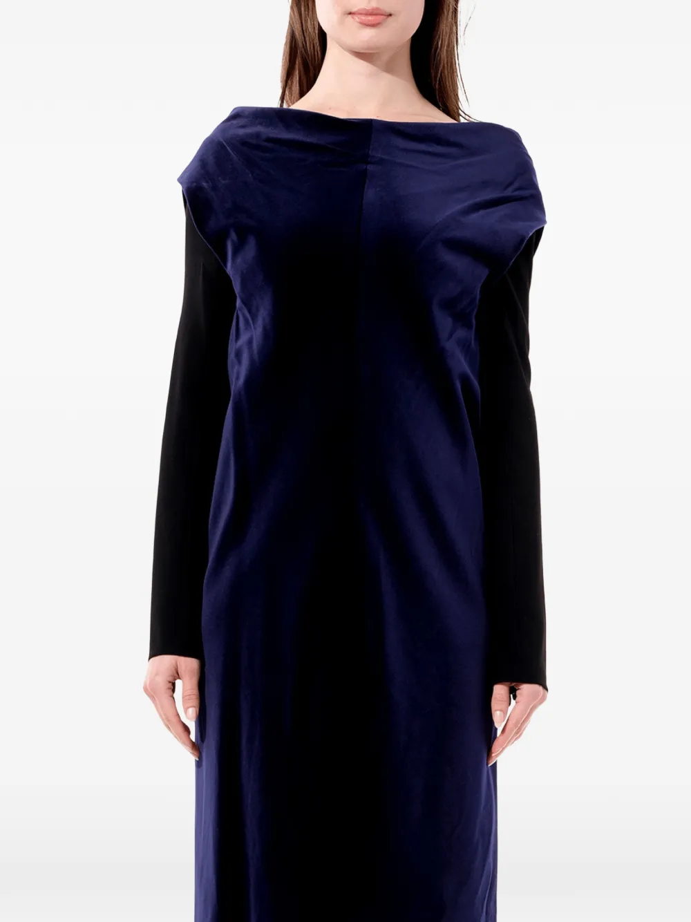 Balenciaga velvet-effect long-sleeve mini dress - Schwarz