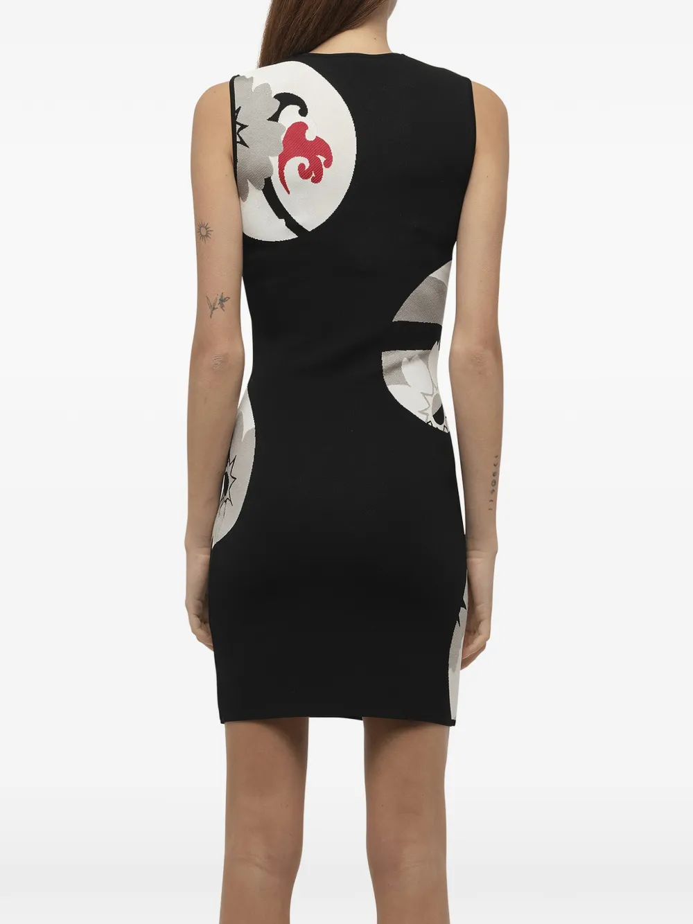 Alexander McQueen Mini-jurk met bloemenprint Zwart
