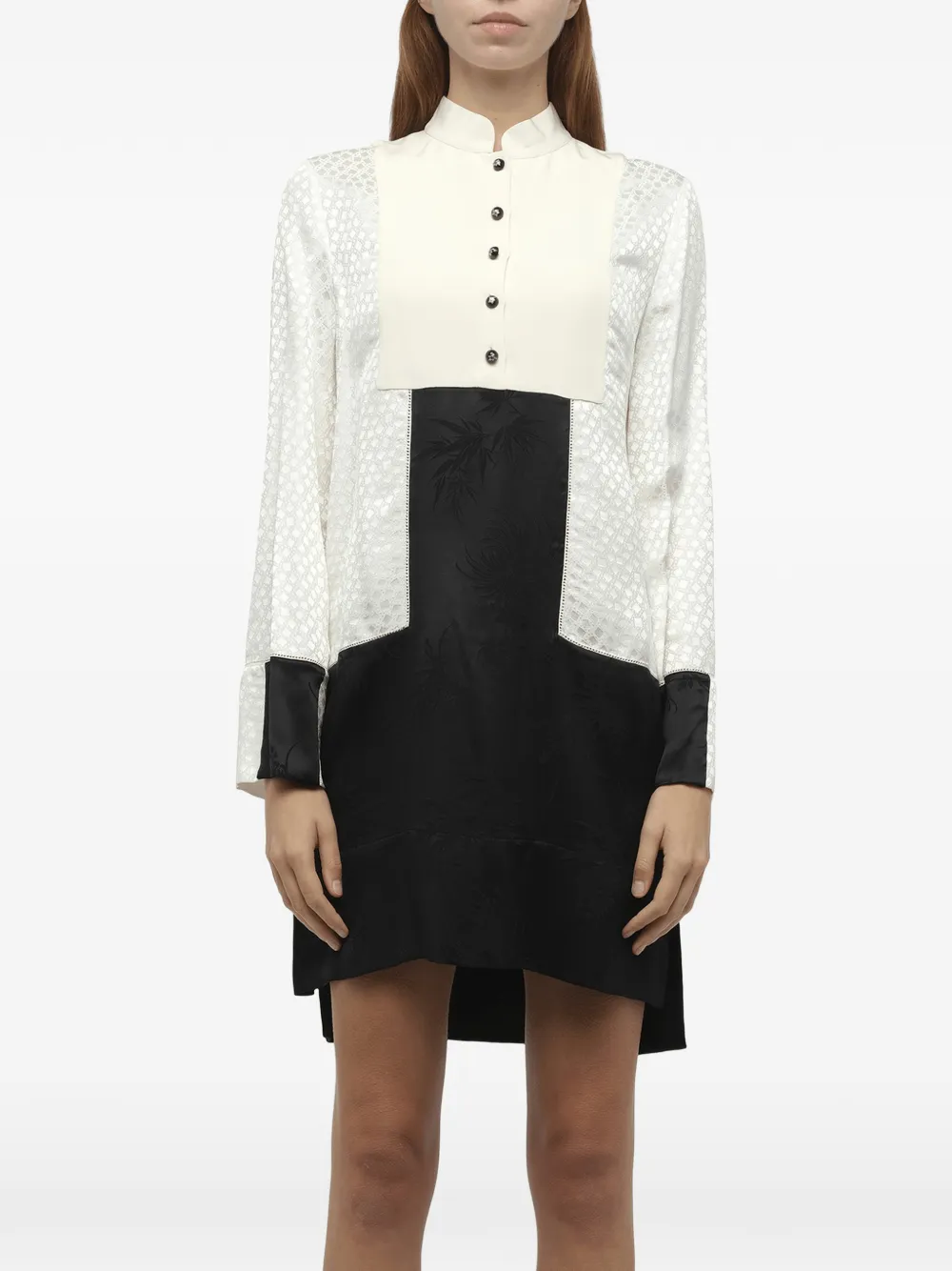 Alexander McQueen long-sleeve buttoned mini dress - Weiß