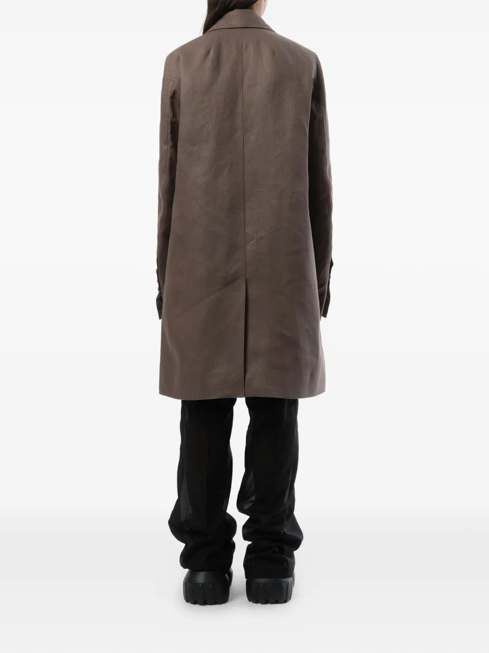 Rick Owens Officiers mantel met dubbele rij knopen Bruin
