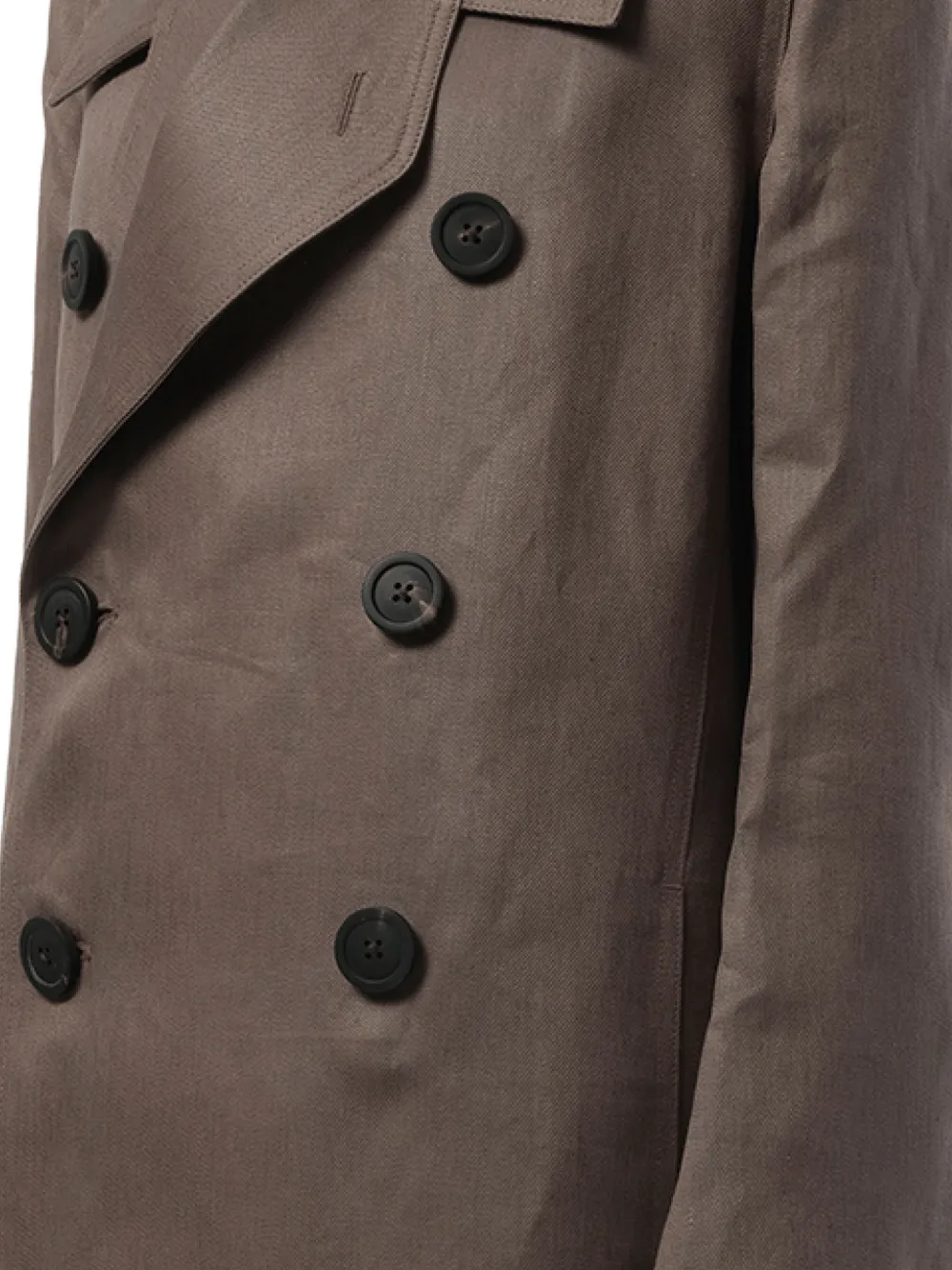 Rick Owens Officiers mantel met dubbele rij knopen Bruin