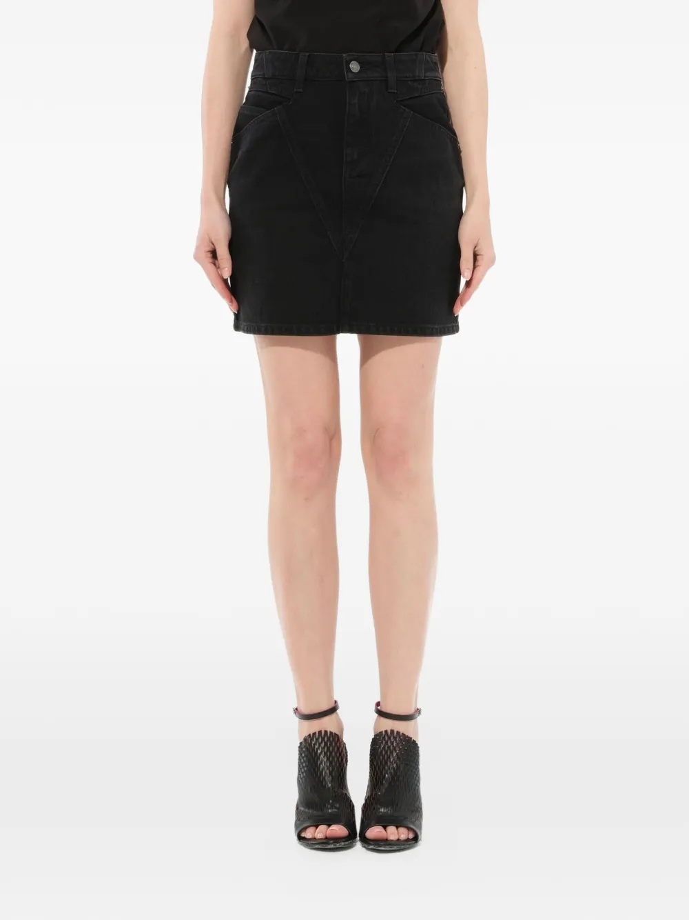 Givenchy A-line denim mini skirt - Nero
