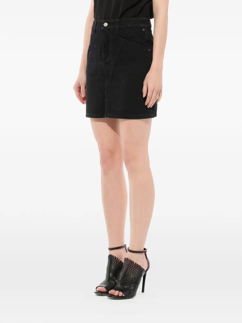  Givenchy Minifalda Vaquera Acampanada - Negro 