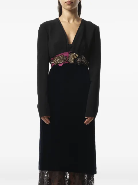 Lanvin crystal-embellished lace-trim dress