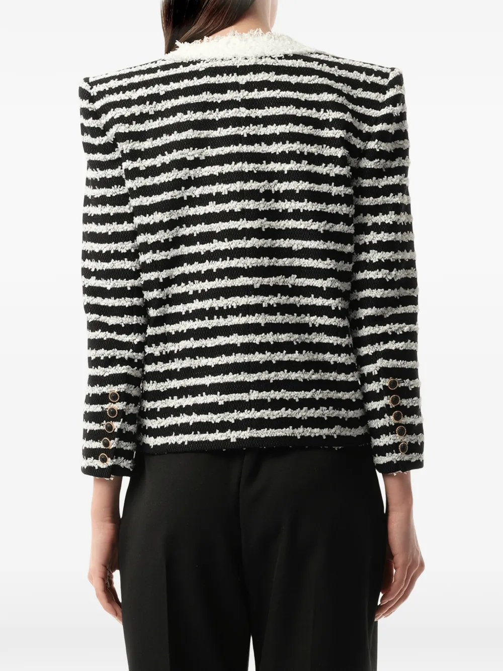 Balmain Tweed jack met strepen Zwart