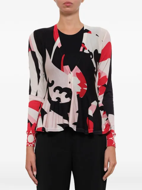 Alexander McQueen — abstract-print peplum cardigan