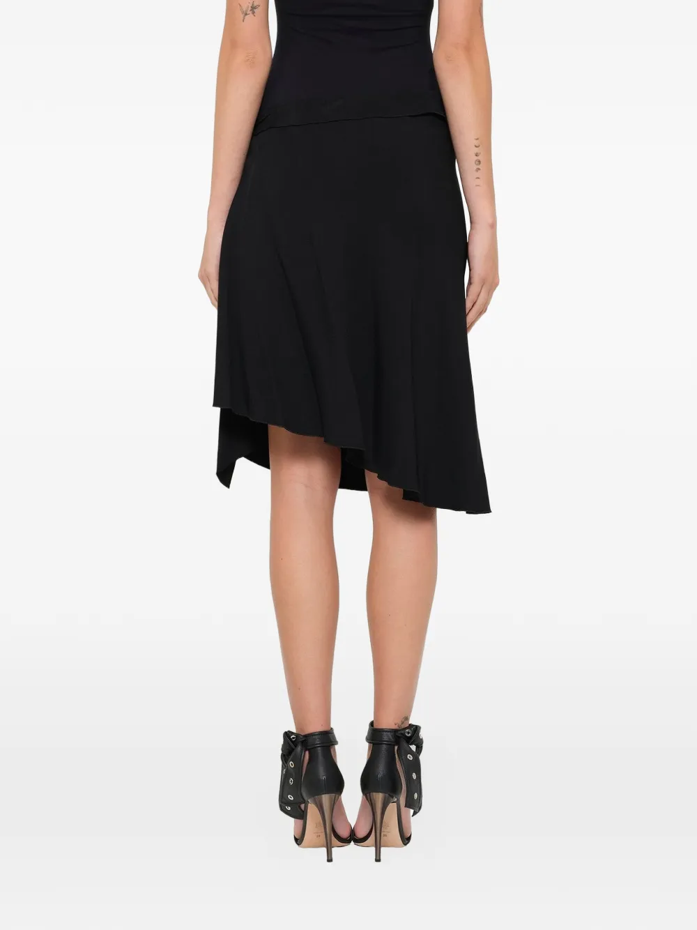 Lanvin Midi-rok met ruches Zwart