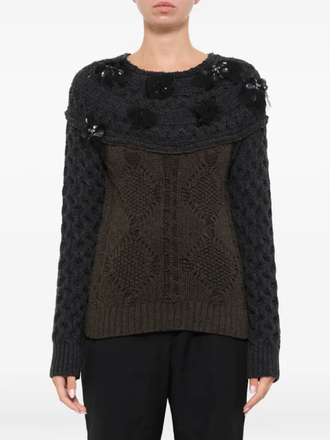 Lanvin embroidered cable-knit sweater