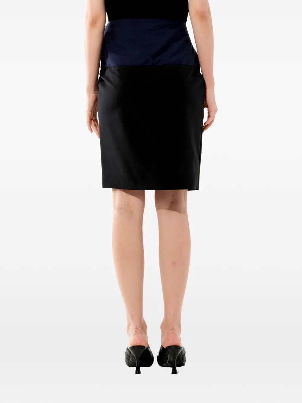 Balenciaga Kokerrok met gewikkelde voorkant Zwart