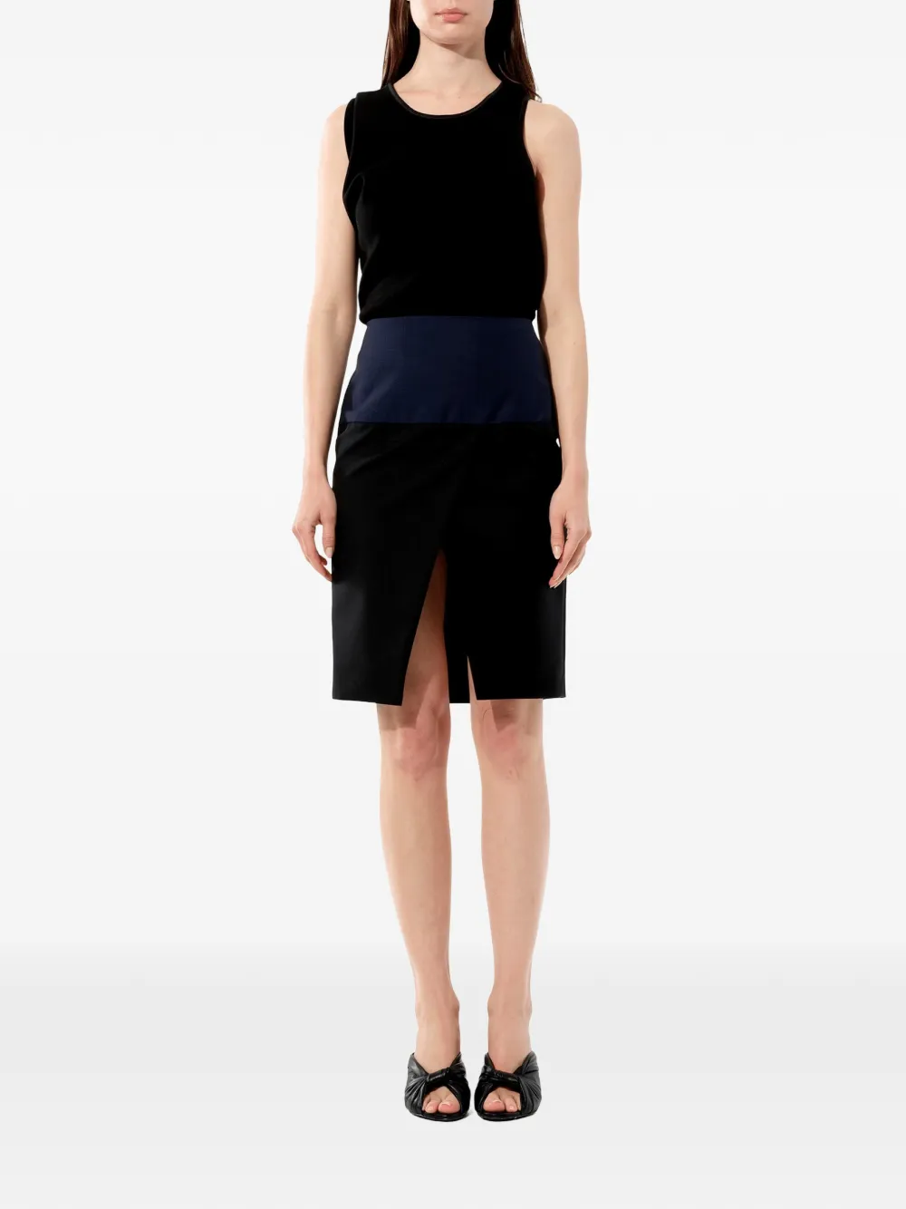 Balenciaga Kokerrok met gewikkelde voorkant Zwart