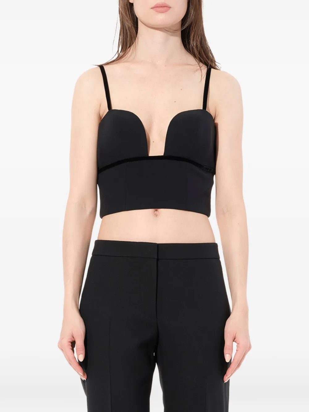 Alexander McQueen Leaf Crepe top - Nero
