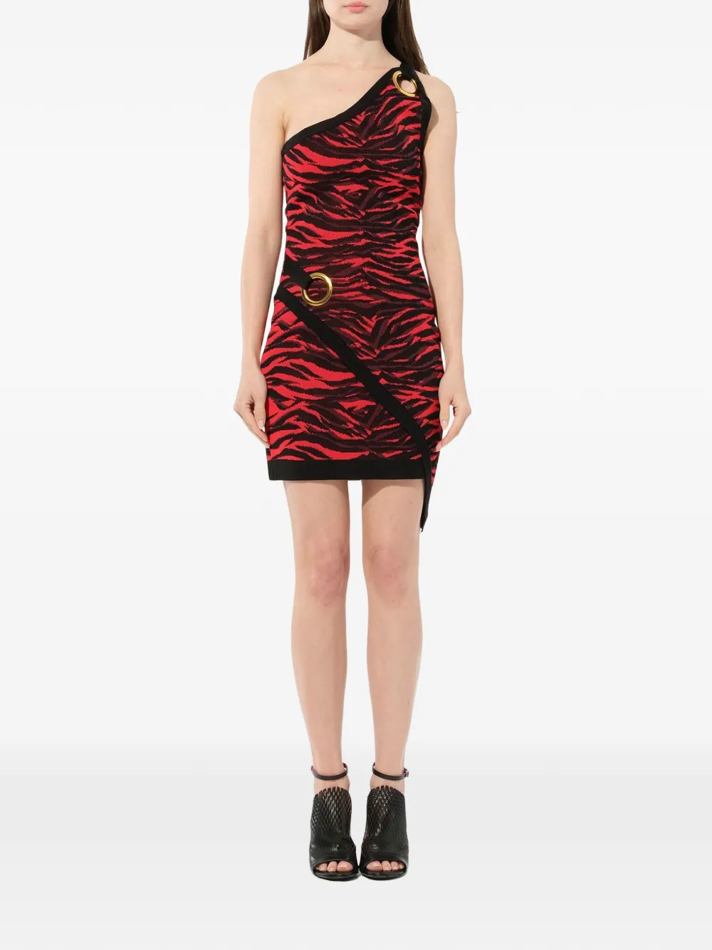 Balmain Asymmetrische jurk Rood
