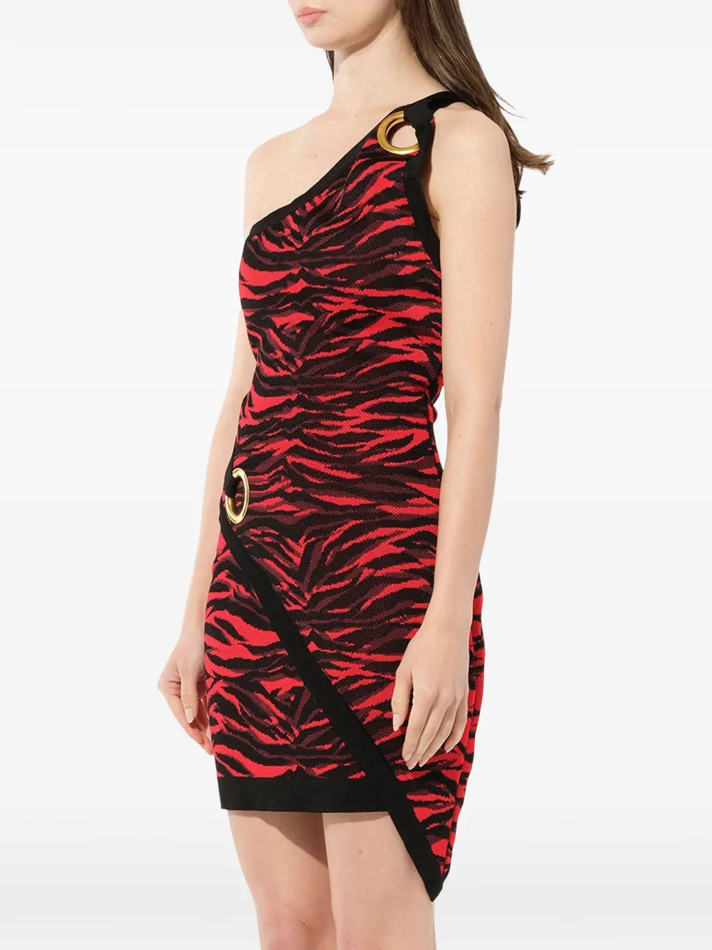 Balmain Asymmetrische jurk Rood