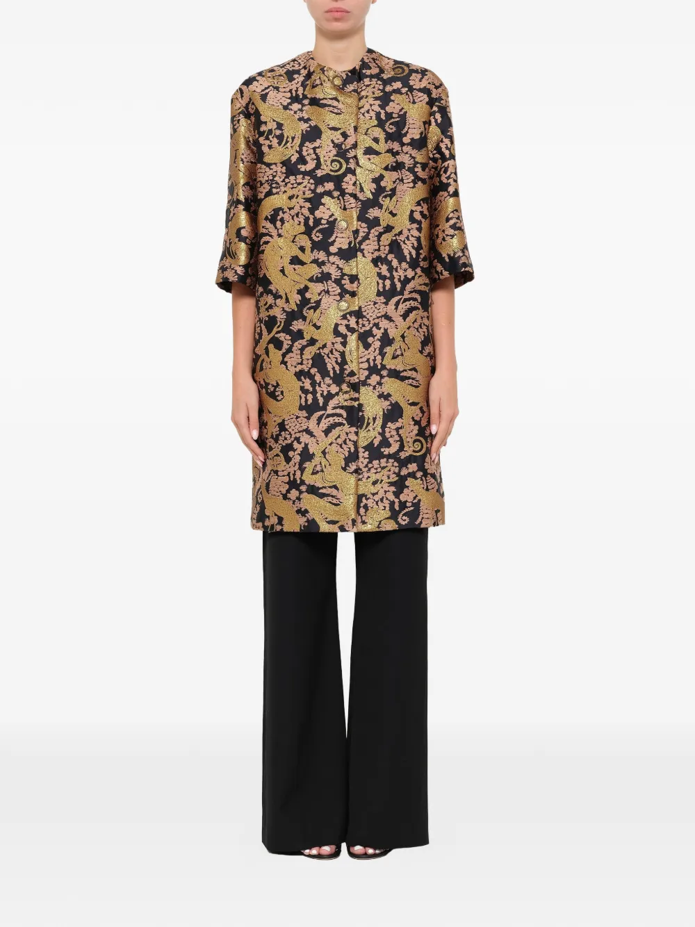Lanvin Jas met jacquard en knopen Goud